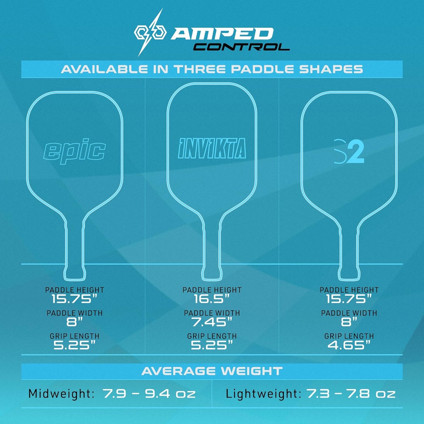 Selkirk Amped Collection Pickleball Paddle | Amped Pro | Amped Control | Pickleball Paddle with Polypropylene X5+ 16Mm Core | Amped Fiberglass Pickleball Rackets