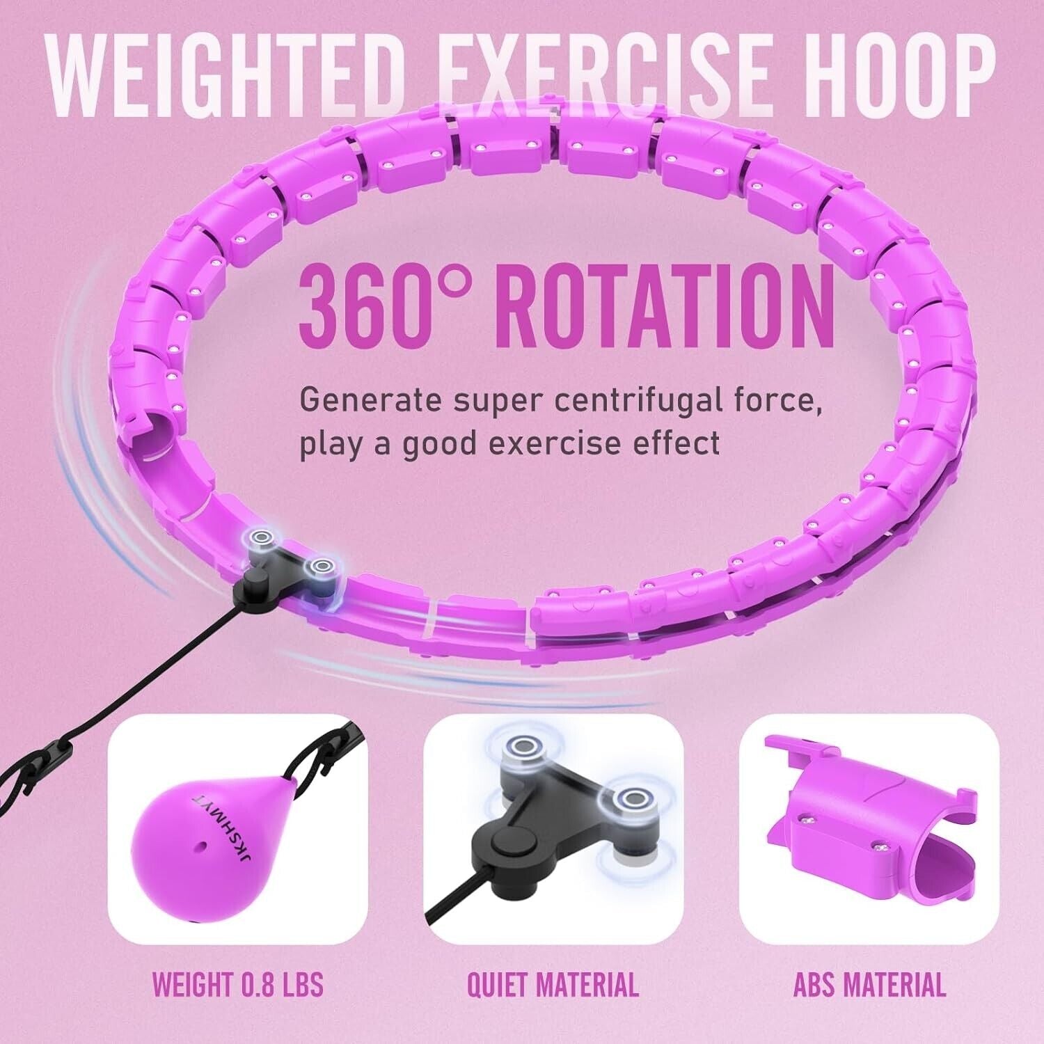 Infinity Hoop Fit plus Size 47", Weighted Hula Hoops for Adults Weight Loss