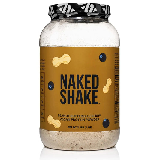 Naked Shake - Peanut Butter Blueberry Protein Powder, Plant Based Protein with Mct Oil, Gluten-Free, Soy-Free, No Gmos or Artificial Sweeteners - 30 Servings