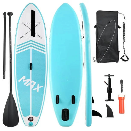 10' Inflatable Stand up Paddle Board 6' Thick SUP Paddle Board with Paddleboard Accessories Triple Action Pump Fishing Green