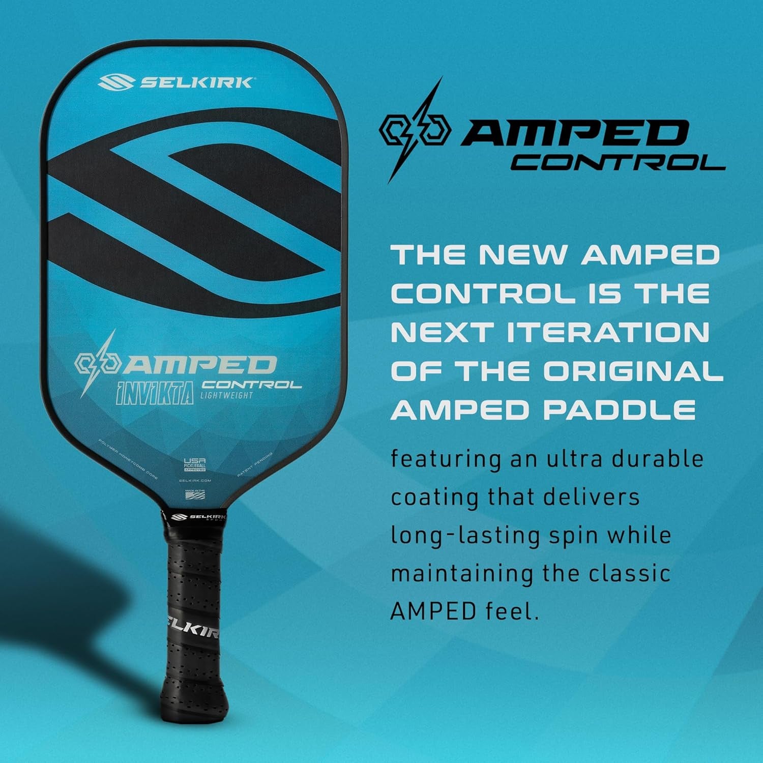 Selkirk Amped Collection Pickleball Paddle | Amped Pro | Amped Control | Pickleball Paddle with Polypropylene X5+ 16Mm Core | Amped Fiberglass Pickleball Rackets