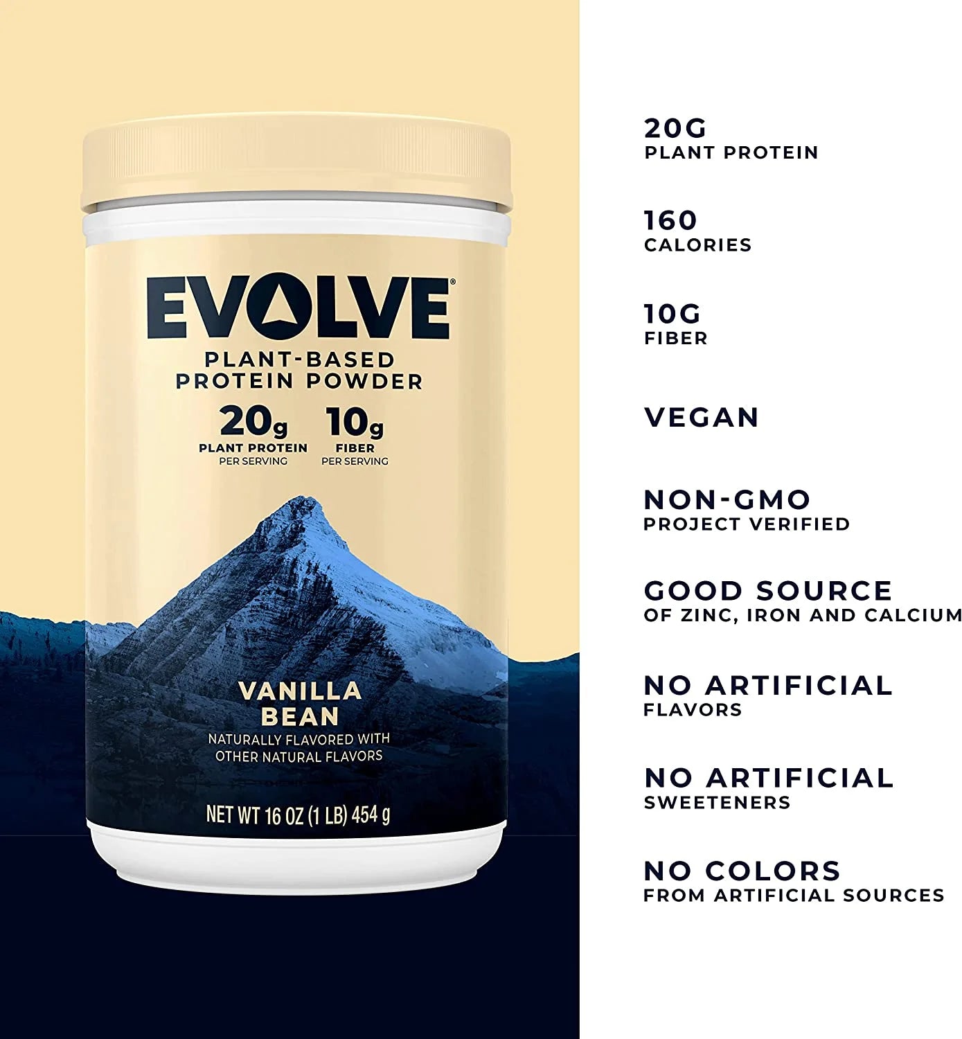 Plant Based Protein Powder, Ideal Vanilla, 20G Protein, 1 Pound