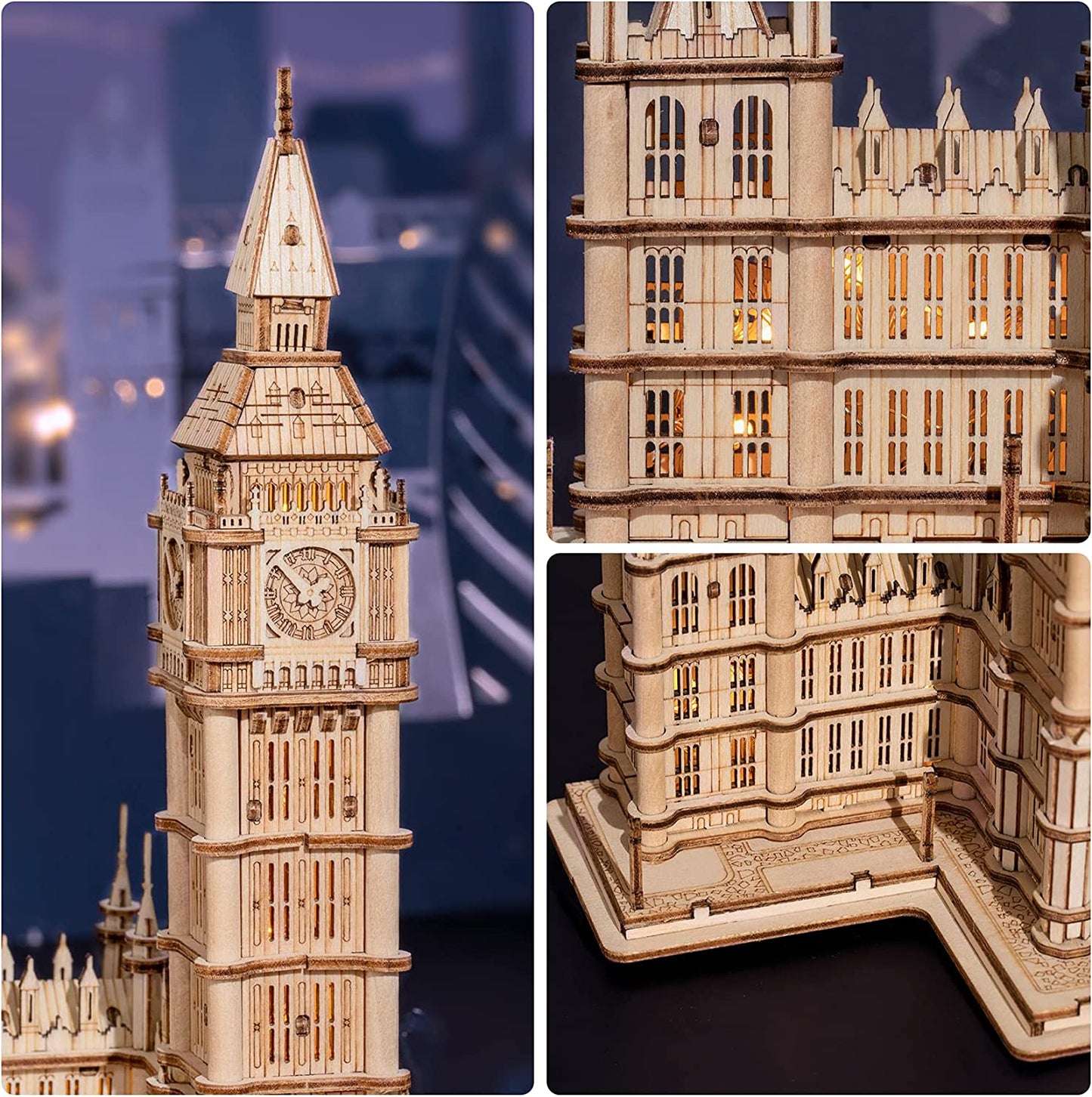 3D Wooden Puzzles for Adults Kids Big Ben -220 Pieces 3D Puzzle Wood London Architecture Model Craft Kits Birthday Gift for Teens/Adults Desk Decor