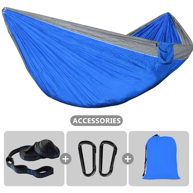 300X175Cm Large Camping Double Hammocks Outdoor Portable Parachute Hammock for Beach Travel Patio Hiking Backpacking Adventure