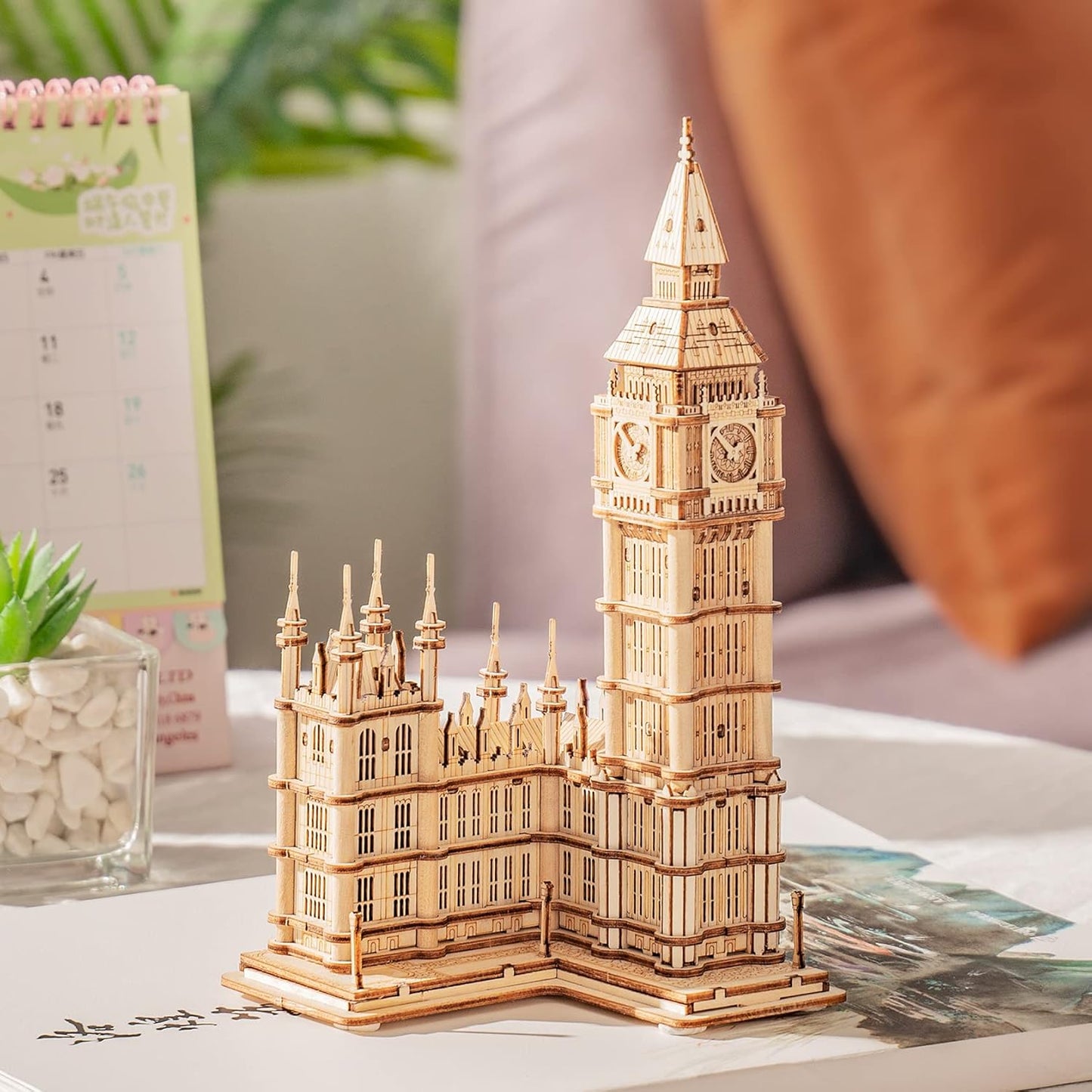 3D Wooden Puzzles for Adults Kids Big Ben -220 Pieces 3D Puzzle Wood London Architecture Model Craft Kits Birthday Gift for Teens/Adults Desk Decor