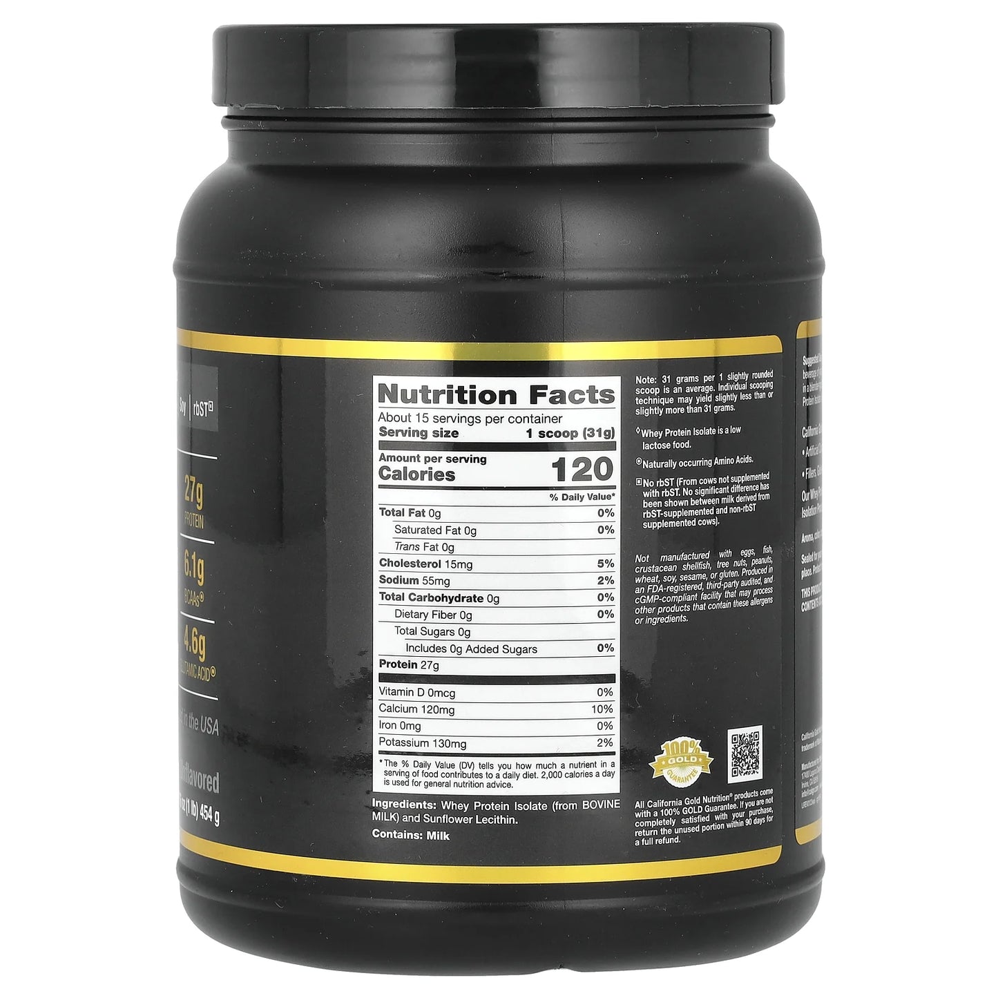 Sport, Whey Protein Isolate, Unflavored, 1 Lb (454 G)