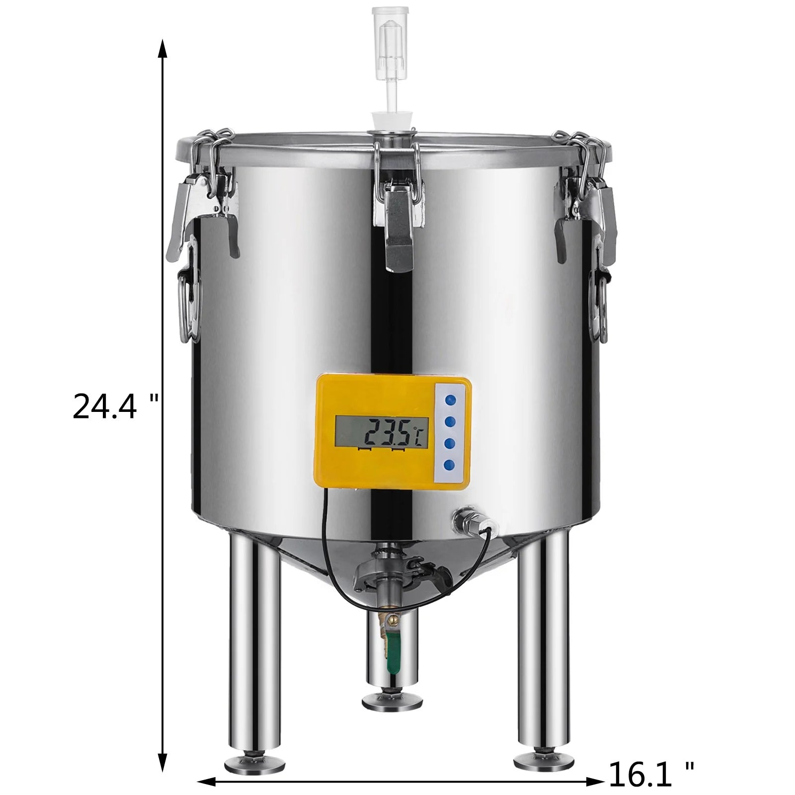 VEVOR 14 Gallon Stainless Steel Brew Fermenter Home Brewing Brew Bucket Fermenter with Conical Base Brewing Equipment