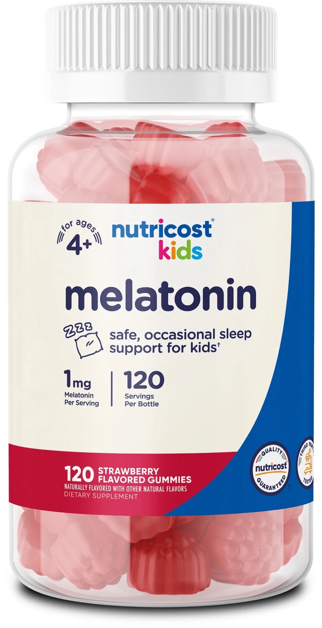 Kids Melatonin Gummies 1Mg, 120 Strawberry Gummies