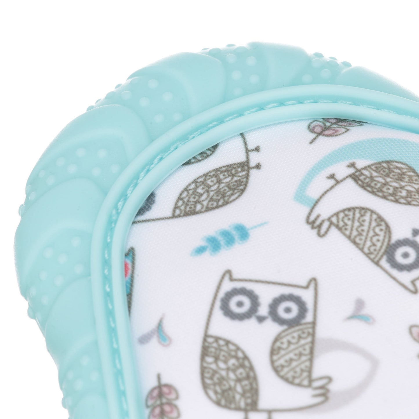 Aqua Owl Teething Mitten with Travel Bag