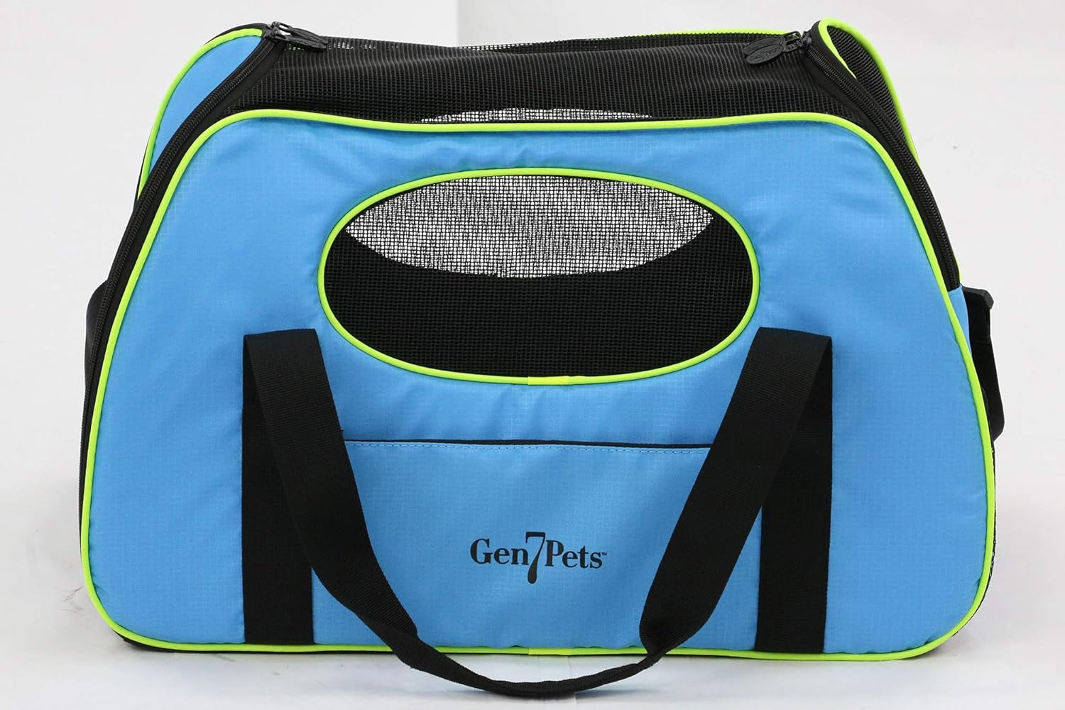 Carry Me Pet Carrier for Dogs and Cats – Easy Portability, Water Bottle Pouch, Zippered Pocket and Fits under Most Airline Seats, Trailblazer Blue