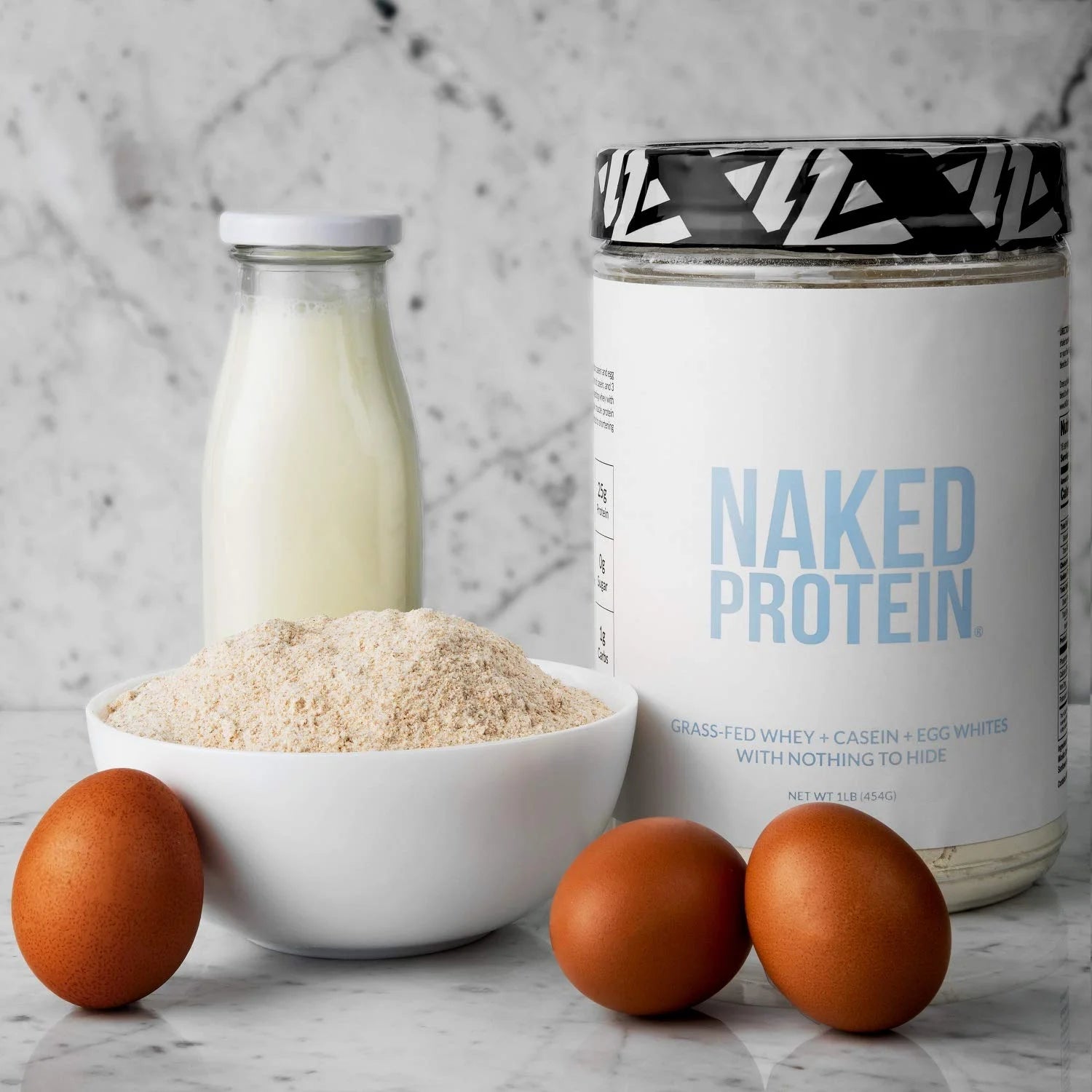 Naked Protein Powder Blend - Egg, Whey and Casein Protein Blend, Unflavored