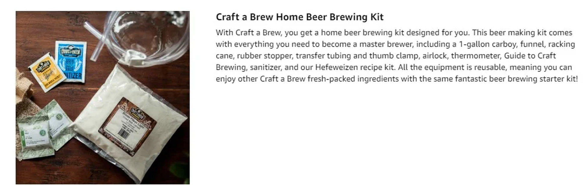 Beer Making Kit, Hefeweizen, Home Beer Brewing Complete Set, 1 Gallon Capacity