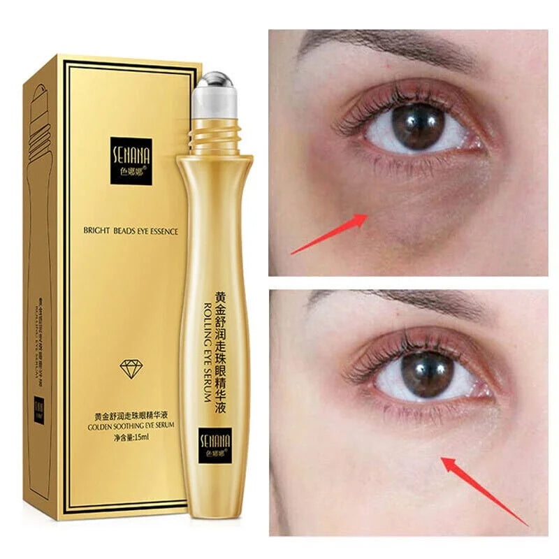 24K Gold Eye Serum Peptide Collagen Cream Roll-On Essence anti Wrinkle Puffiness