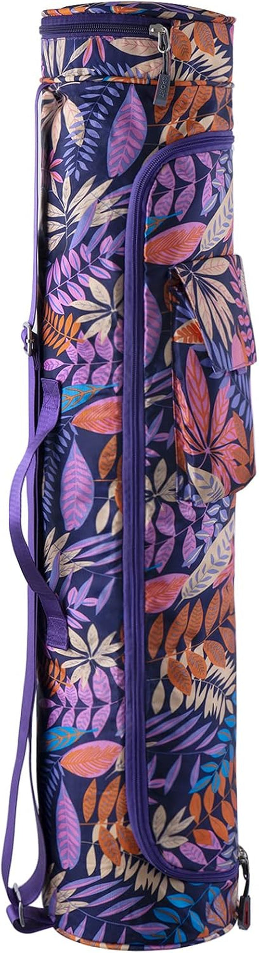 Yoga Mat Bag with 2 Multi-Functional Storage Pocket and Adjustable Shoulder Strap Full-Zip Yoga Mat Carry Bag for Women