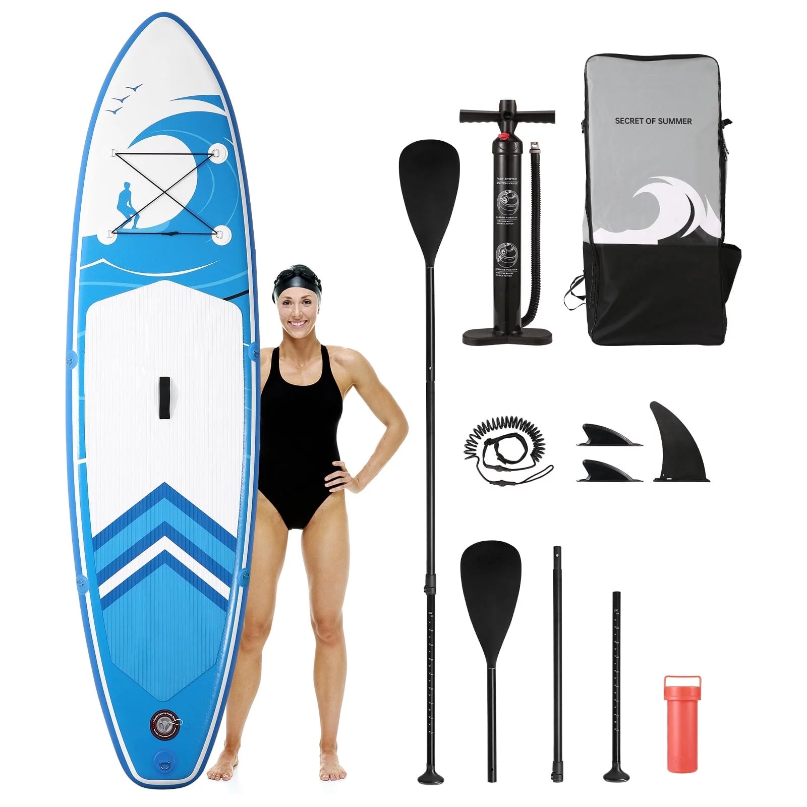 Inflatable Paddle Board Stand up Paddle Board 6 in Thick with Sup Accessories & Carry Bag & Fast Pumping for Adults & Youth