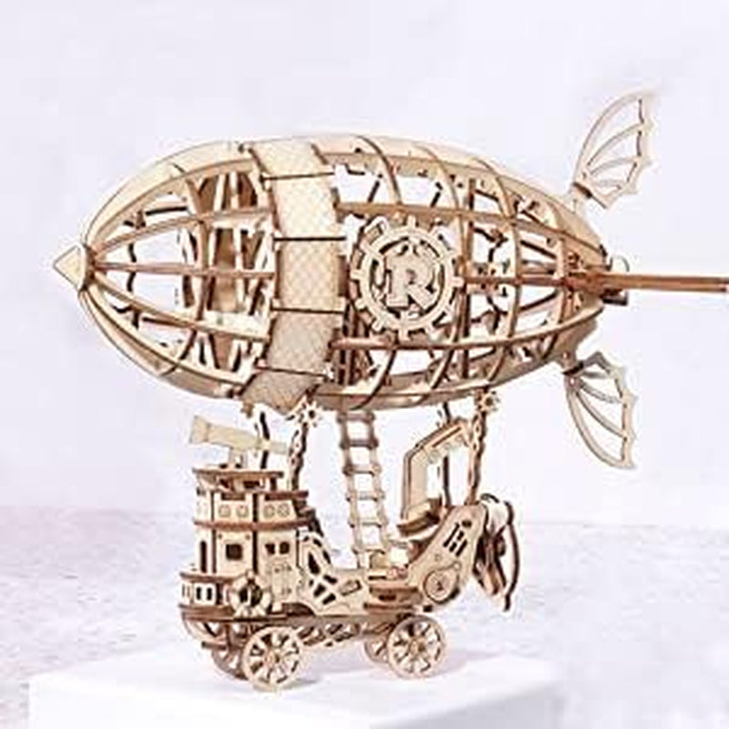 3D Puzzles for Adults,Wood Models for Adults to Build, DIY Craft Kits for Kids Ages 8+ - Airship (176 Pieces)