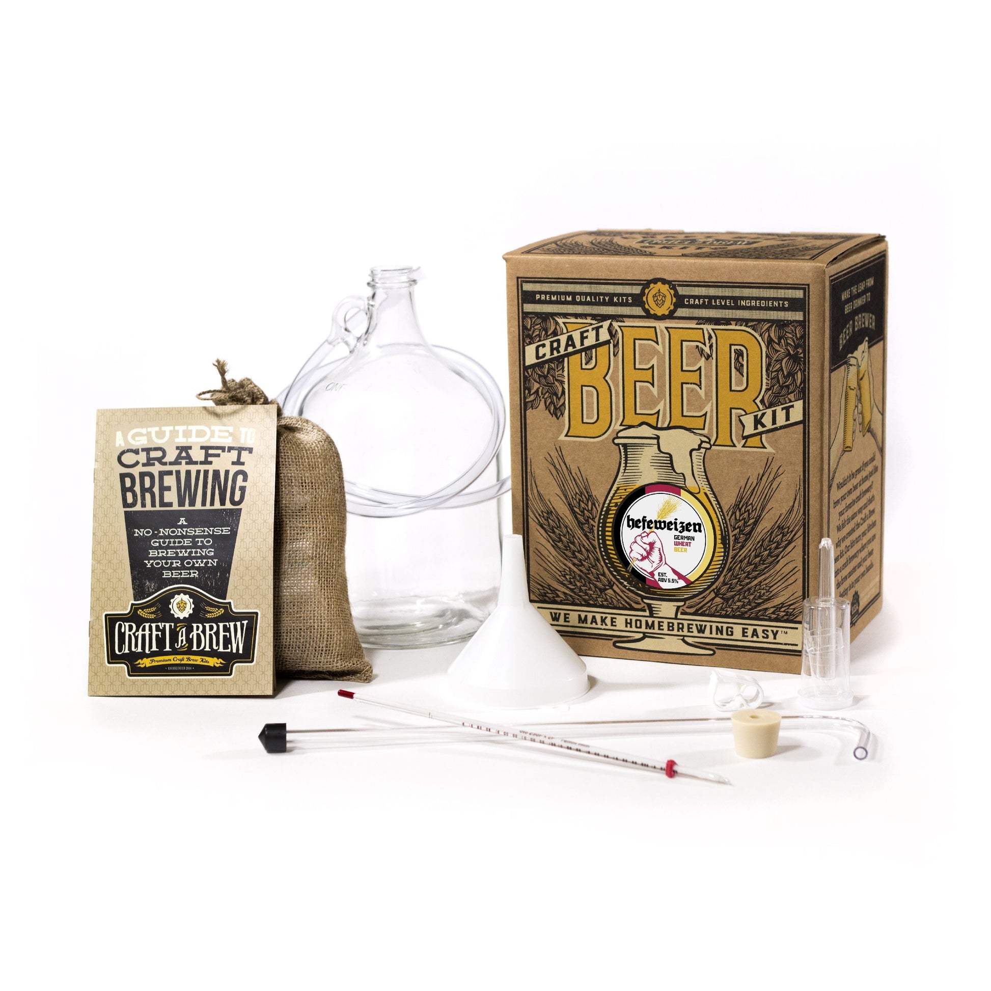 Beer Making Kit, Hefeweizen, Home Beer Brewing Complete Set, 1 Gallon Capacity