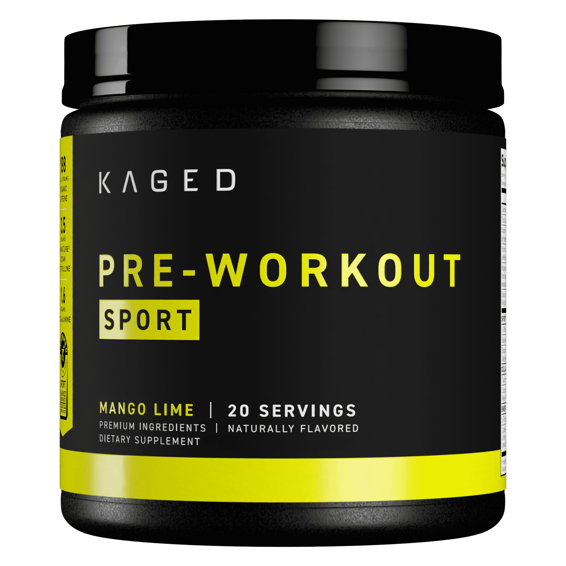 Kaged Pre-Kaged Sport Pre-Workout for Men and Women, Increase Energy, Focus, Hydration, and Endurance, Organic Caffeine, Plant Based Citrulline