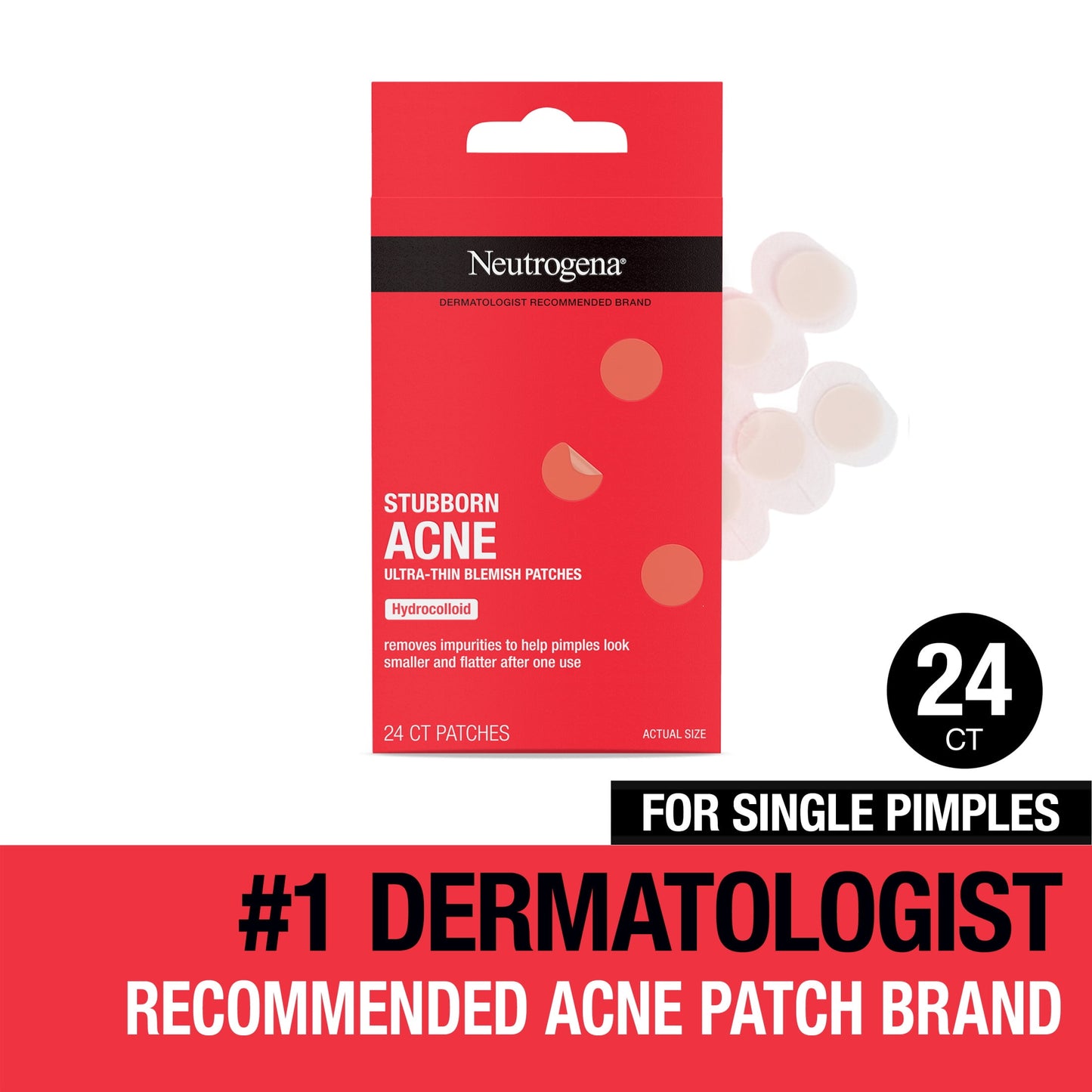 Stubborn Acne Hydrocolloid Acne Treatment Patch, 24 Ct