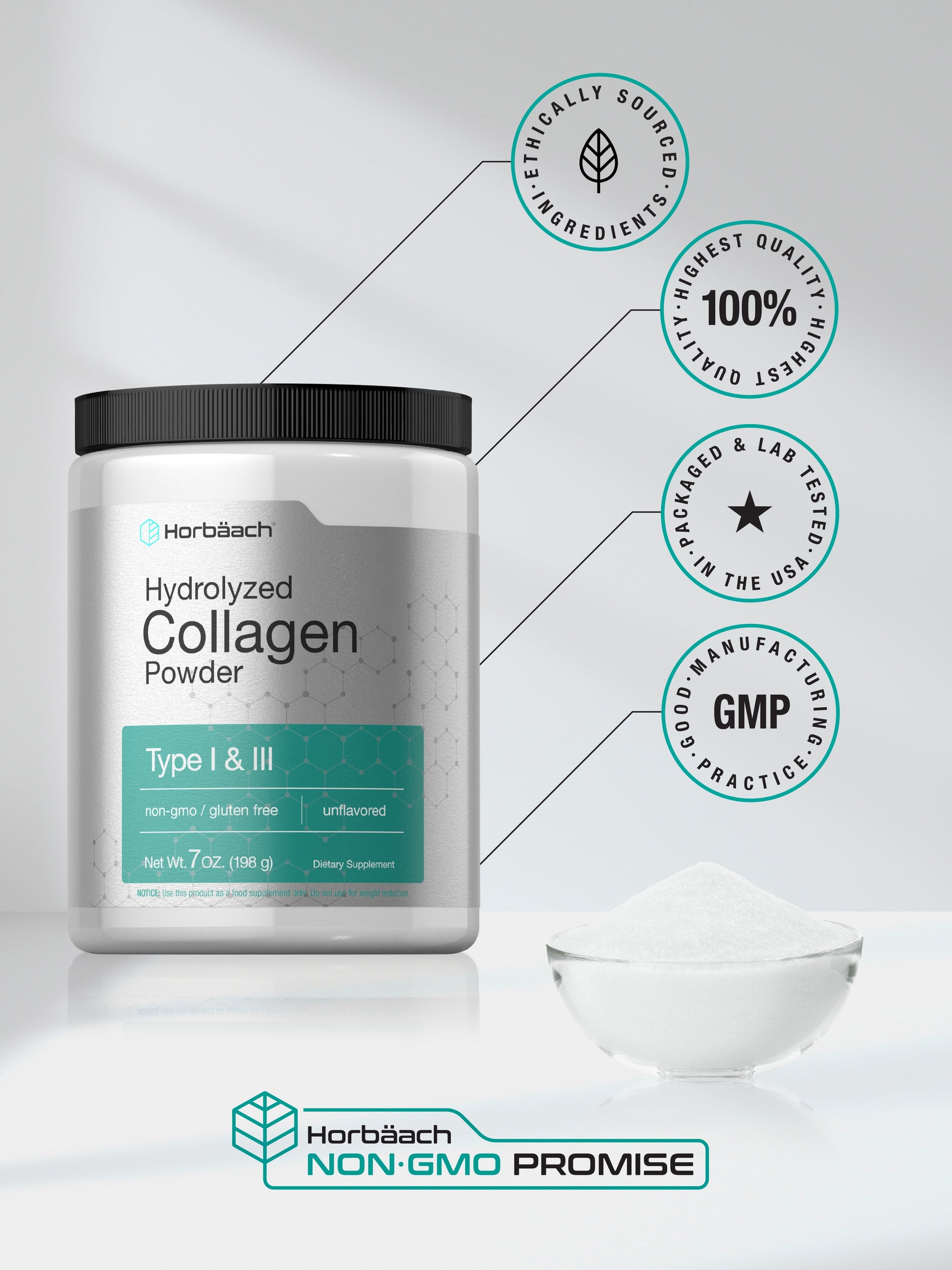 Multi Collagen Powder 7 Oz | Type 1 and 3 | by