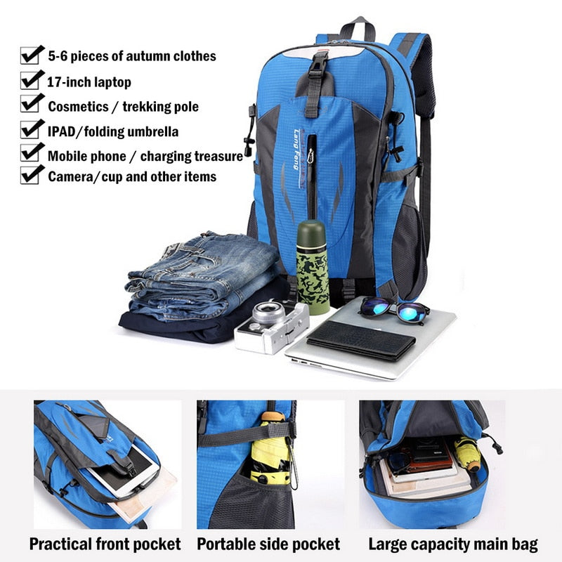 40L Men Women Travel Backpack Rucksack Camping Laptop Hiking School Book Bag USA