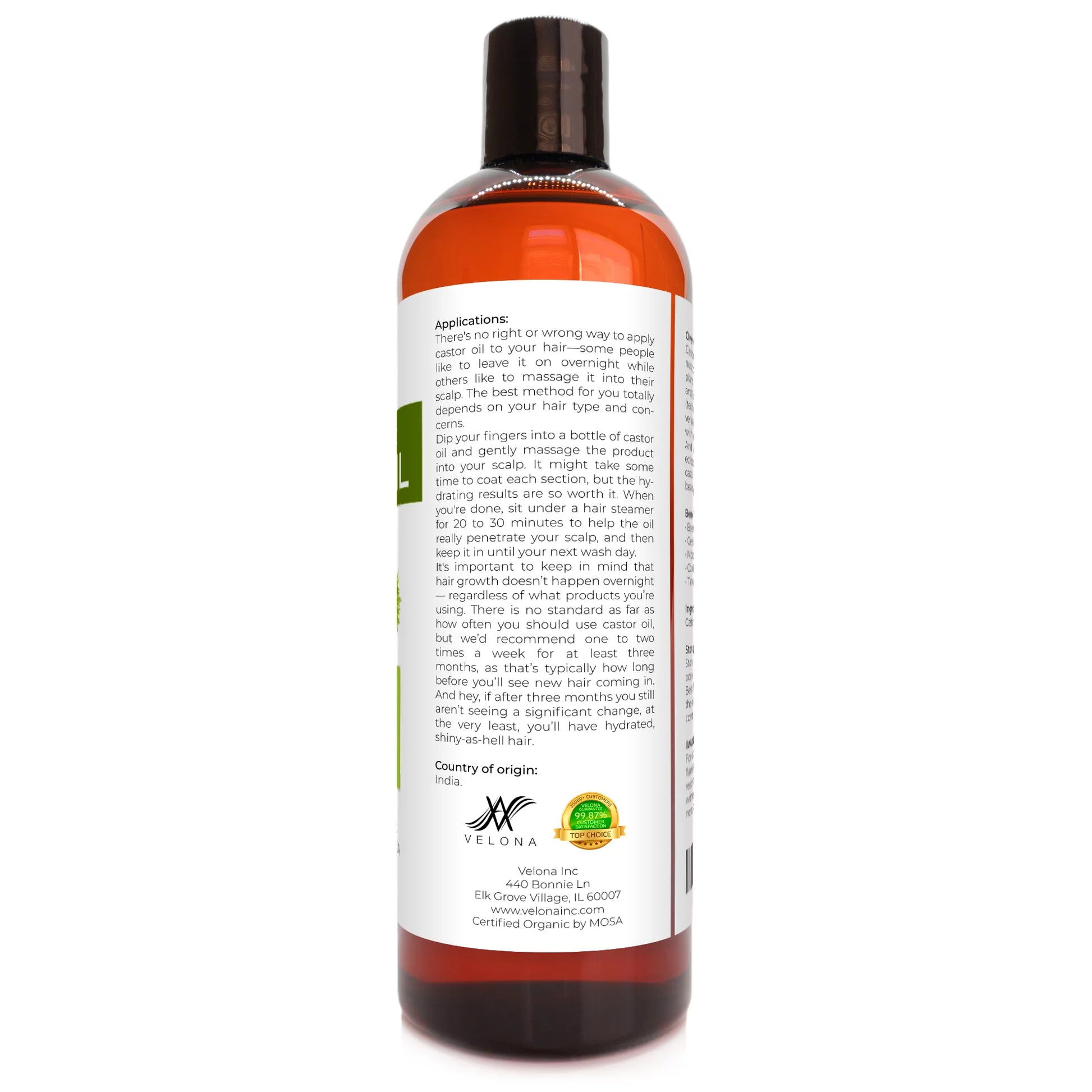 USDA Certified Organic Castor Oil - 16 Oz | for Hair Growth, Boost Eyelashes, Eyebrows | Cold Pressed, Natural Oil, USP Grade | Hexane Free, Lash Growth Serum, Caster