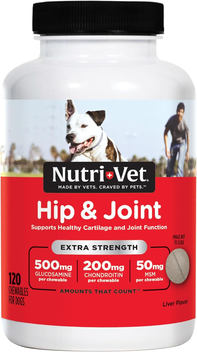 Hip & Joint Chewable Dog Supplements - Formulated with Glucosamine & Chondroitin for Dogs - 120 Count