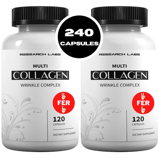 2 Pack  240 Collagen Pills - 6000 Mg. Collagen Capsules Collagen Powder Supplement. Grass Fed Anti-Aging Support