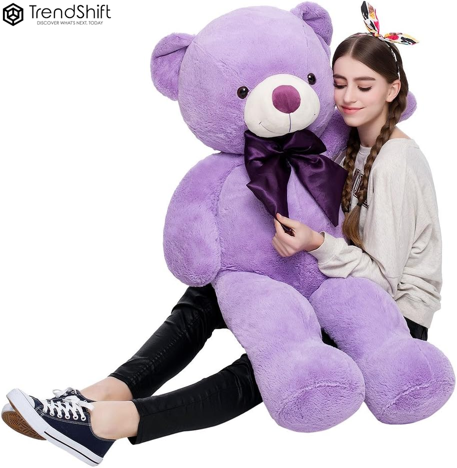 Giant Teddy Bear Stuffed Animals 5Ft, Big Teddy Bear White, Giant Bear Plush Gifts for Girlfriend Girls Christmas Valentine'S Day, 55 Inch