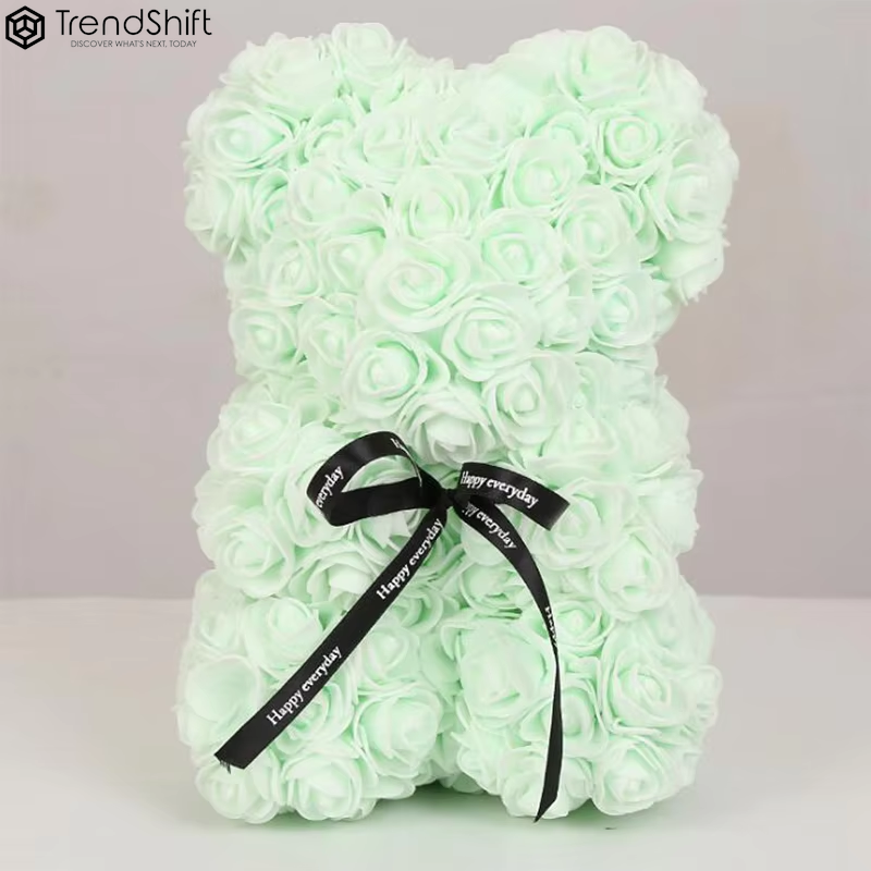 40/25Cm Rose Teddy Bear with Box Artificial PE Flower Bear Rose Valentine'S Day for Girlfriend Women Wife Mother'S Day Gifts