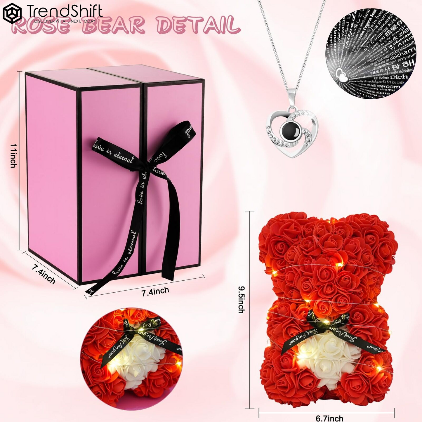 HYRIXDIRECT Rose Bear Valentine'S Day Gifts for Her Rose Teddy Bear Gift Set Wit