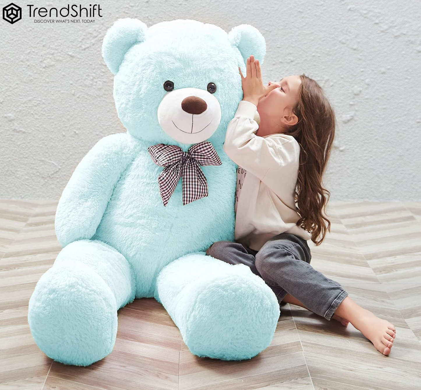 Giant Teddy Bear Stuffed Animals 5Ft, Big Teddy Bear White, Giant Bear Plush Gifts for Girlfriend Girls Christmas Valentine'S Day, 55 Inch