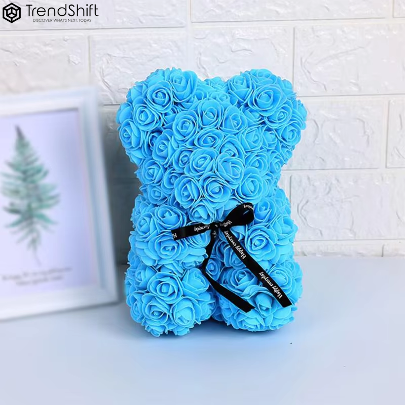 40/25Cm Rose Teddy Bear with Box Artificial PE Flower Bear Rose Valentine'S Day for Girlfriend Women Wife Mother'S Day Gifts