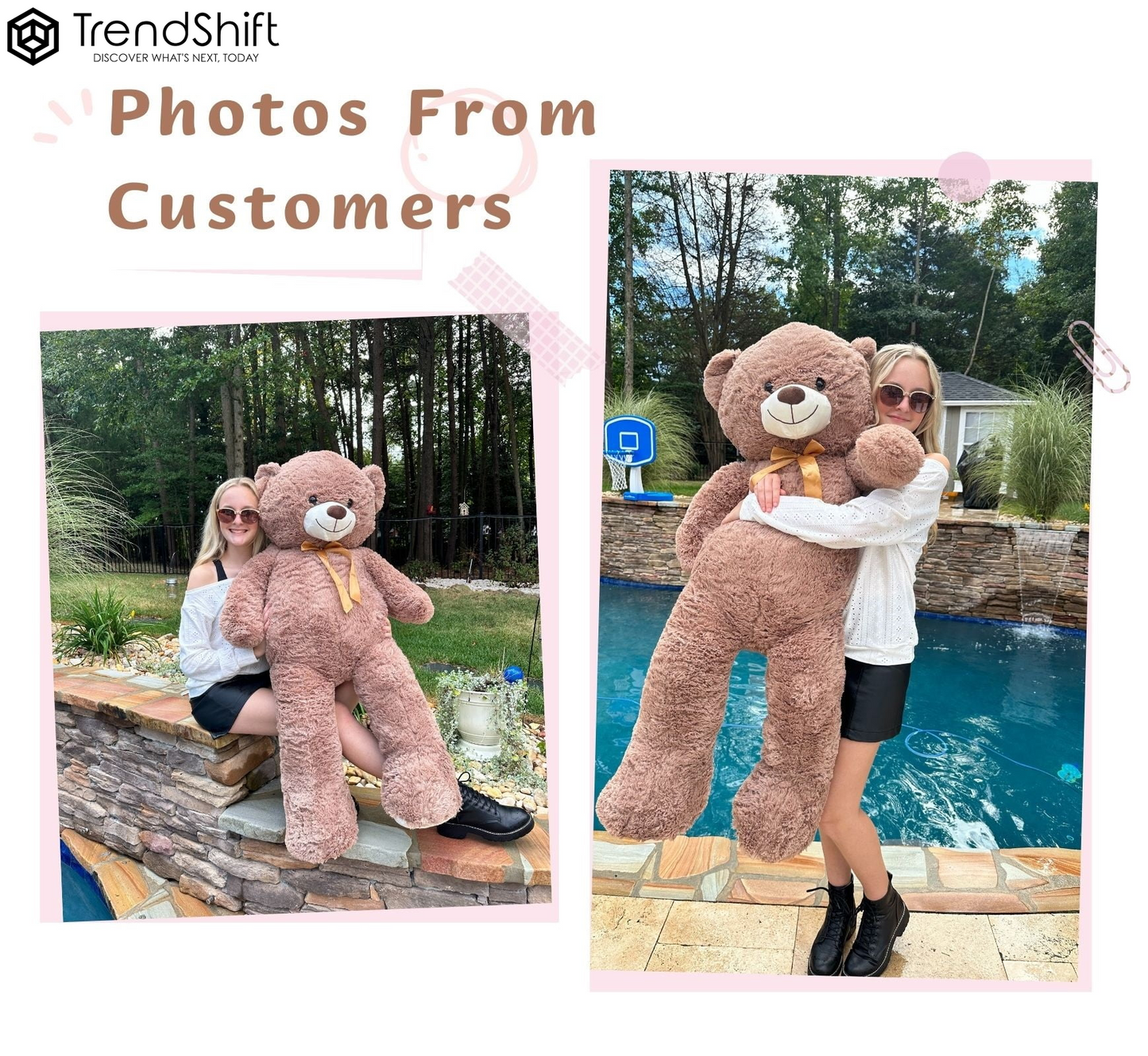 Giant Teddy Bear 51'' Stuffed Animal Soft Big Teddy Bear Plush Toy