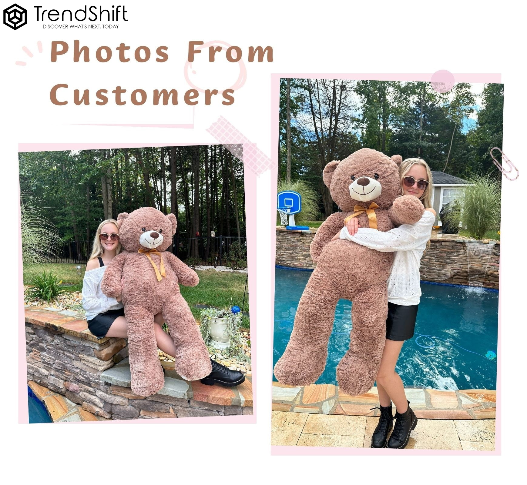 Giant Teddy Bear 51'' Stuffed Animal Soft Big Teddy Bear Plush Toy