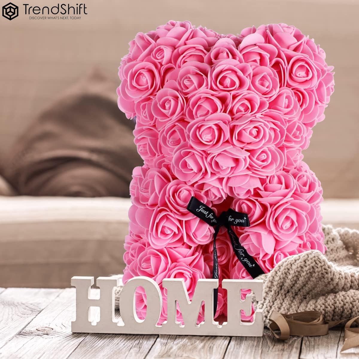 Christmas Women Gifts Rose Bear Birthday Gifts for Girlfriend Wife, Rose Teddy Bear Anniversary Party Presents,Flowers Bear Gifts for Mom, Womens Gifts for Xmas (Pink)