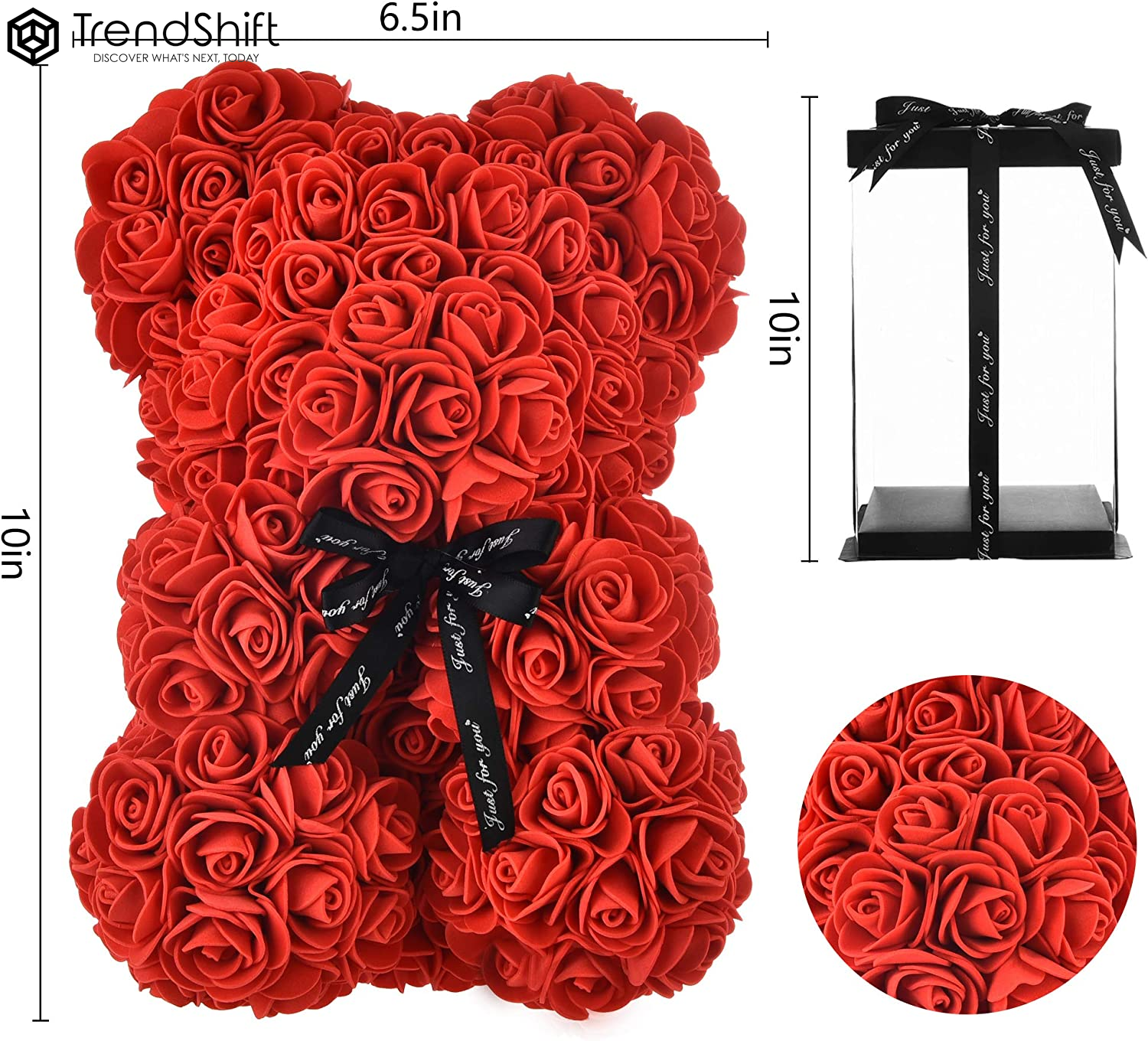 Mothers Day  Mother'S Day Rose Bear Mom Gifts Mother Day Women Gifts for Mom Birthday Gifts Girlfriend Valentines Day Gifts for Her Christmas Anniversary Valentine Day Mother Gift (Red)